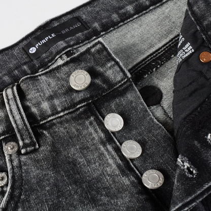 Jeans strappati viola-grigi