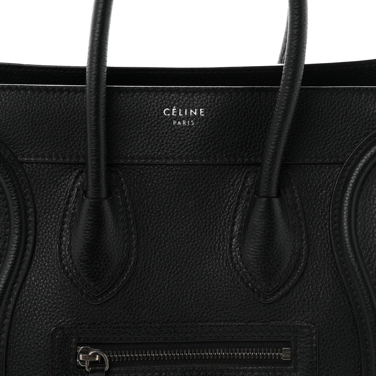 Drummed Calfskin Micro Luggage Black