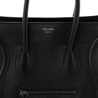 Drummed Calfskin Micro Luggage Black