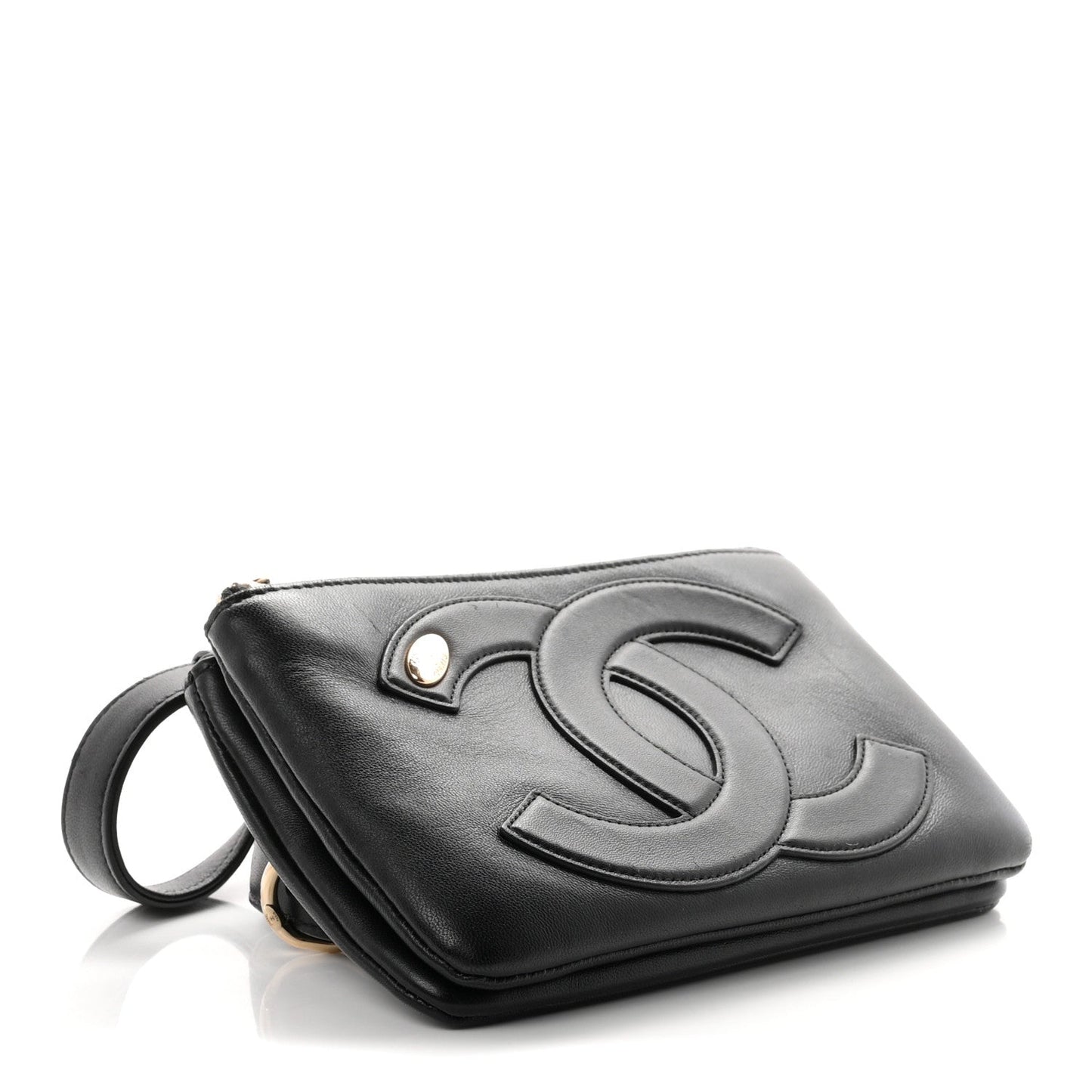 Lambskin CC Mania Waist Belt Bag Black