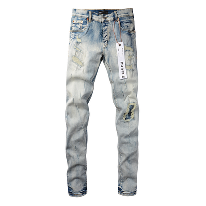 Jeans azzurro sfumato viola