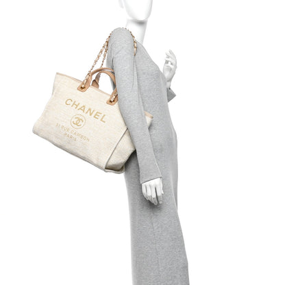 Canvas Medium Deauville Tote Light Beige