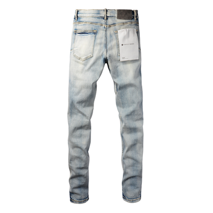 Jeans azzurro sfumato viola