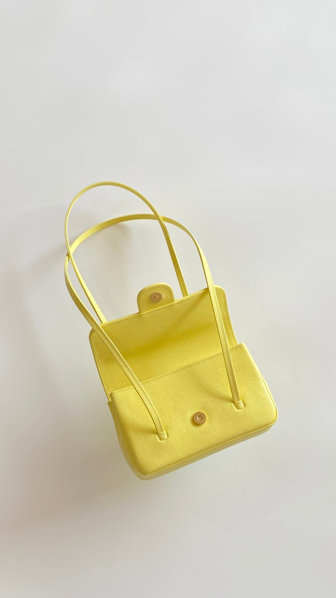 MM 26 Coco Long Shoulder Strap Flap Yellow Bag in Cowhide