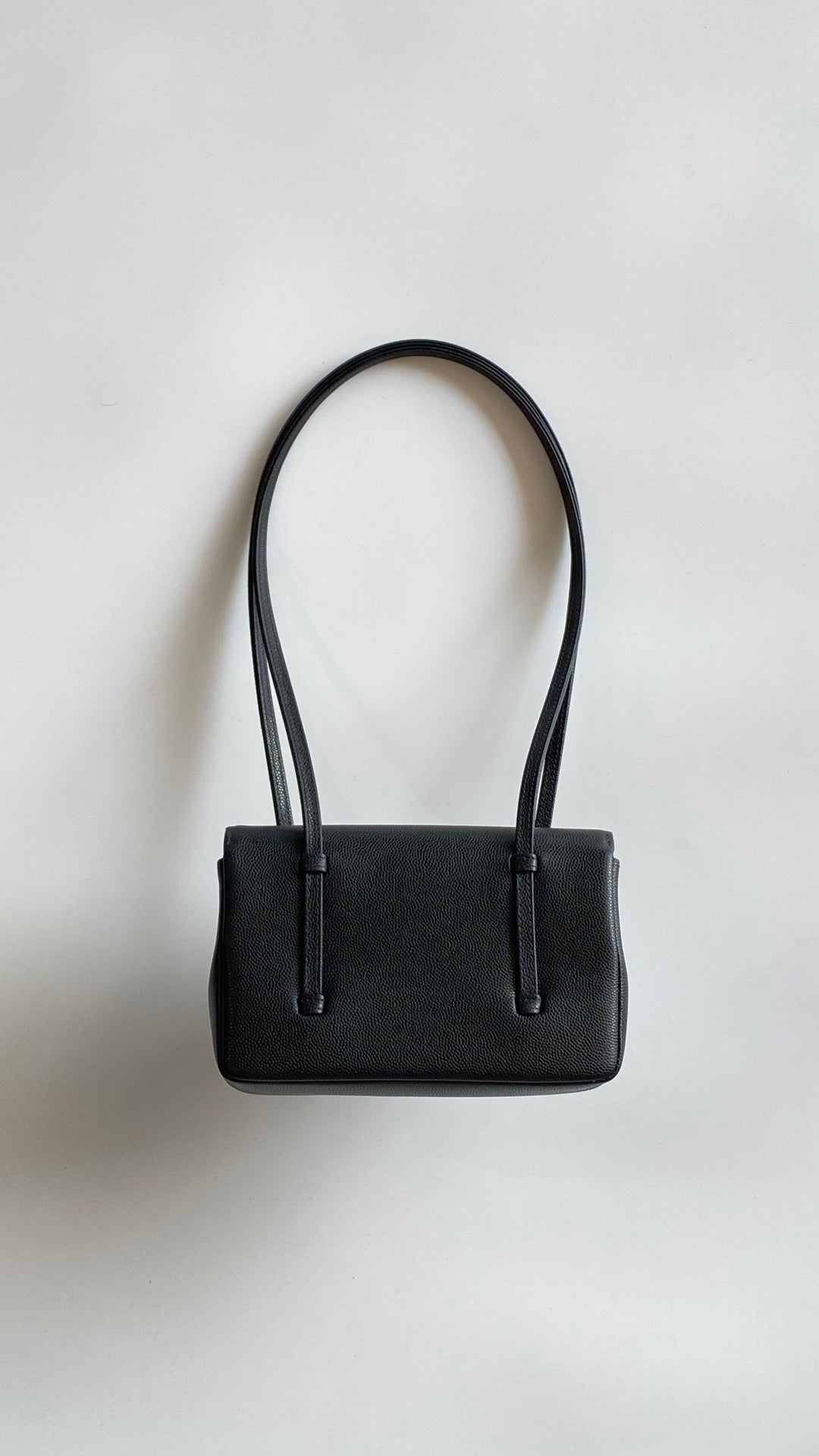 MM 26 Coco Long Shoulder Strap Flap Black Bag in Cowhide (Copy)