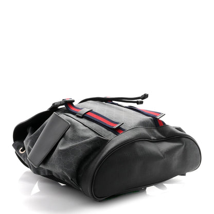 Soft GG Supreme Monogram Calfskin Web Double Buckle Backpack Black
