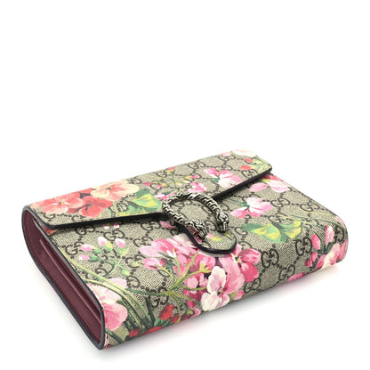 GG Supreme Monogram Blooms Mini Dionysus Chain Wallet Beige Multicolor Dry Rose