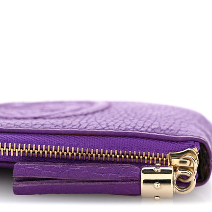 Pebbled Calfskin Soho Key Case Purple