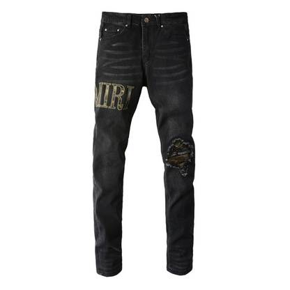 Jeans in denim con applicazioni Amr