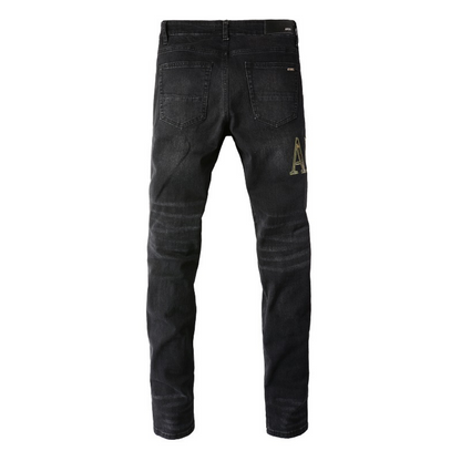 Jeans in denim con applicazioni Amr