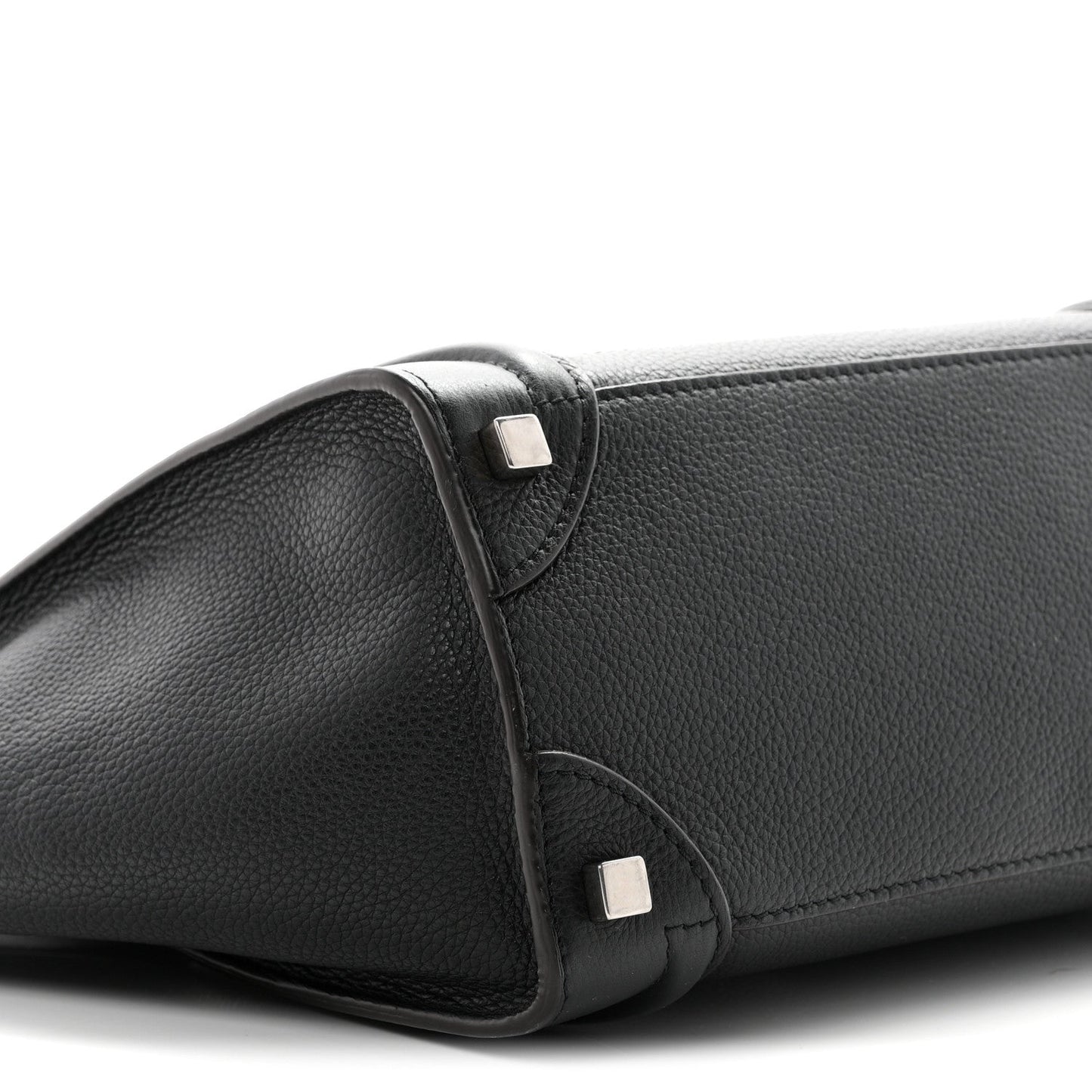 Drummed Calfskin Micro Luggage Black