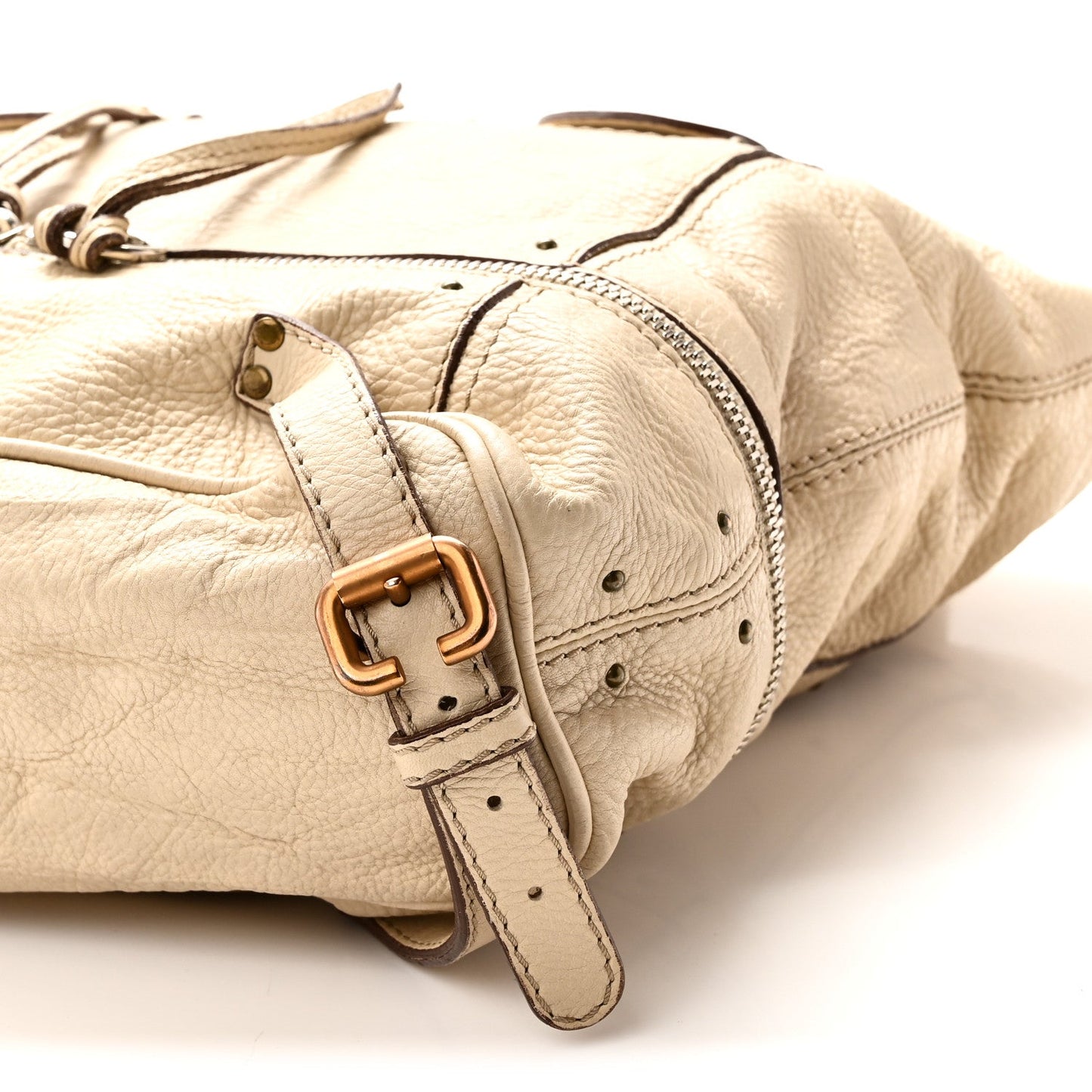 Grained Calfskin Paddington Shopping Tote Beige