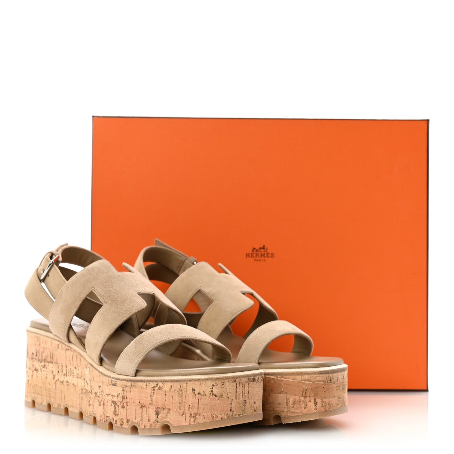 Suede Goatskin Cork Havana 30 Sandals 40 Beige Argile