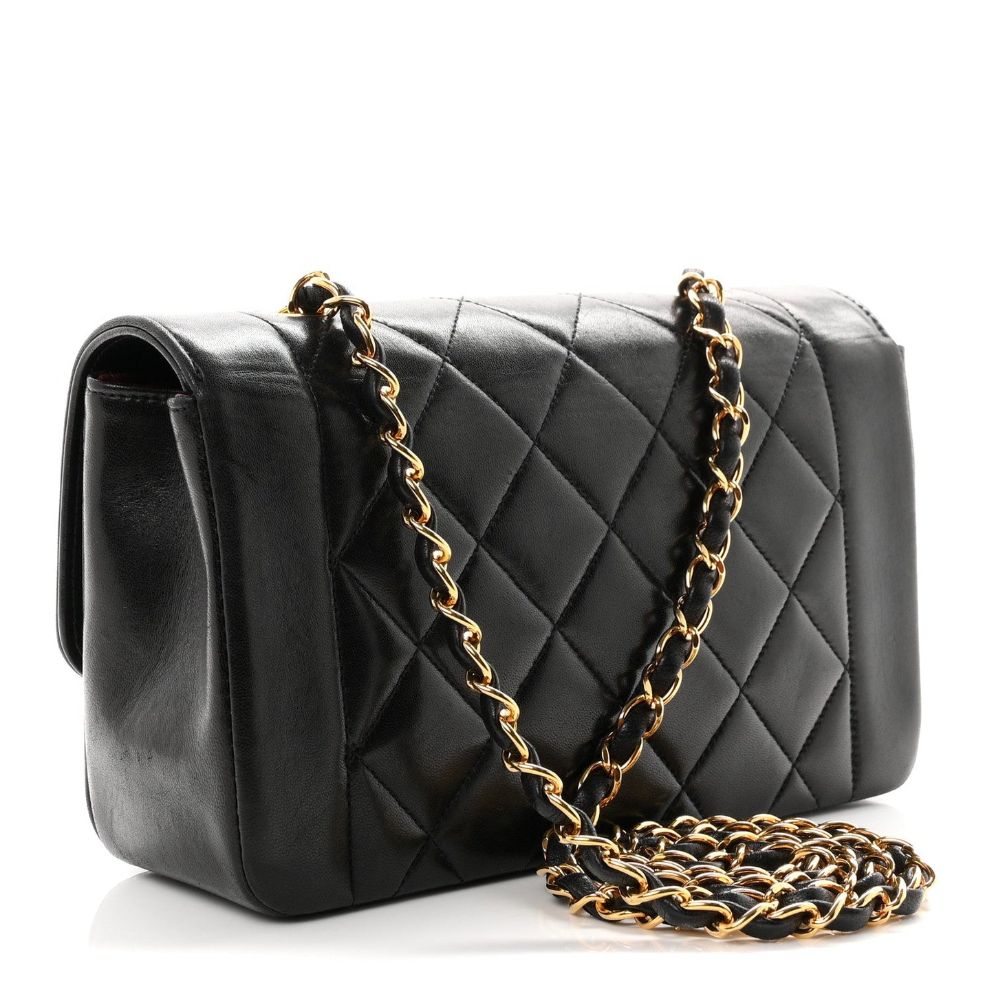 Lambskin Quilted Small Single Flap Black
