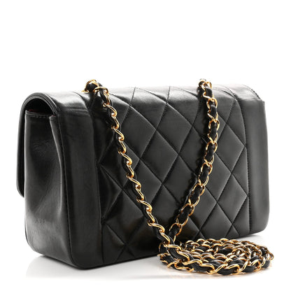 Lambskin Quilted Small Single Flap Black