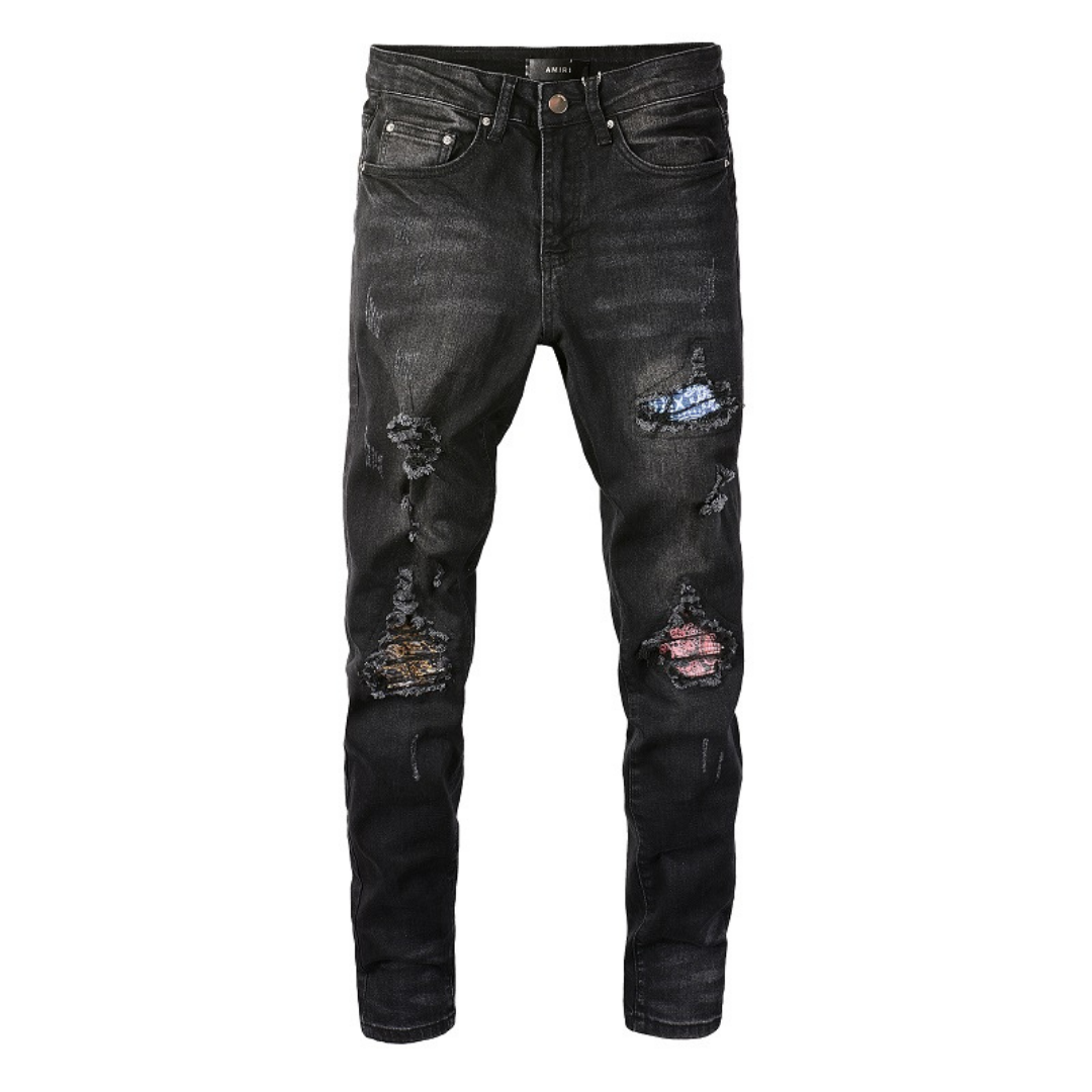 Amr Bandana Black Patch Jeans