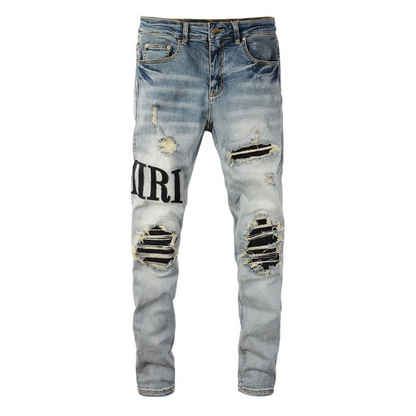 Jeans con logo nero Amr