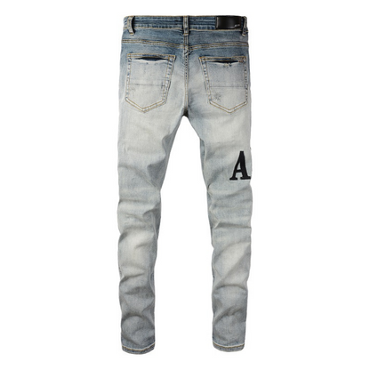 Jeans con logo nero Amr