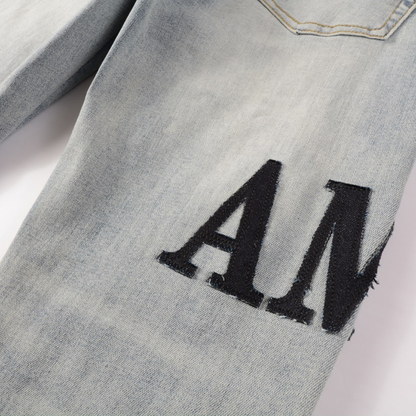 Jeans con logo nero Amr