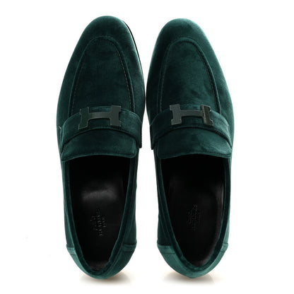Velvet Mens Paris Loafers 43.5 Vert Fonce
