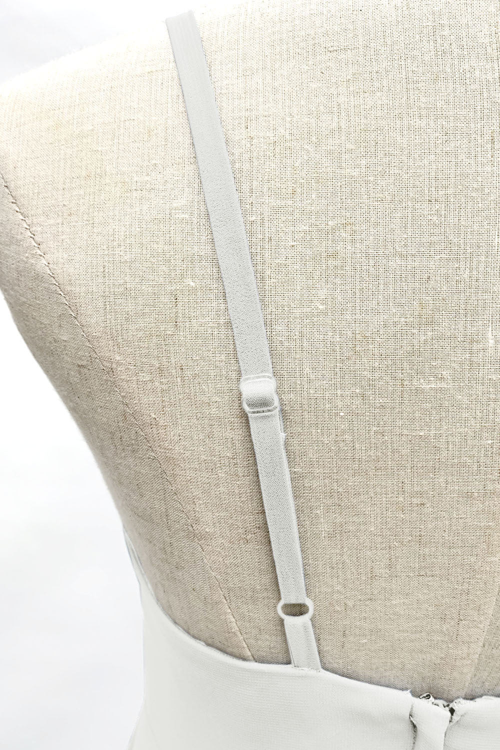 Ivory Faux-wrap Spaghetti Strap V-neckline Sheer Over Skirt