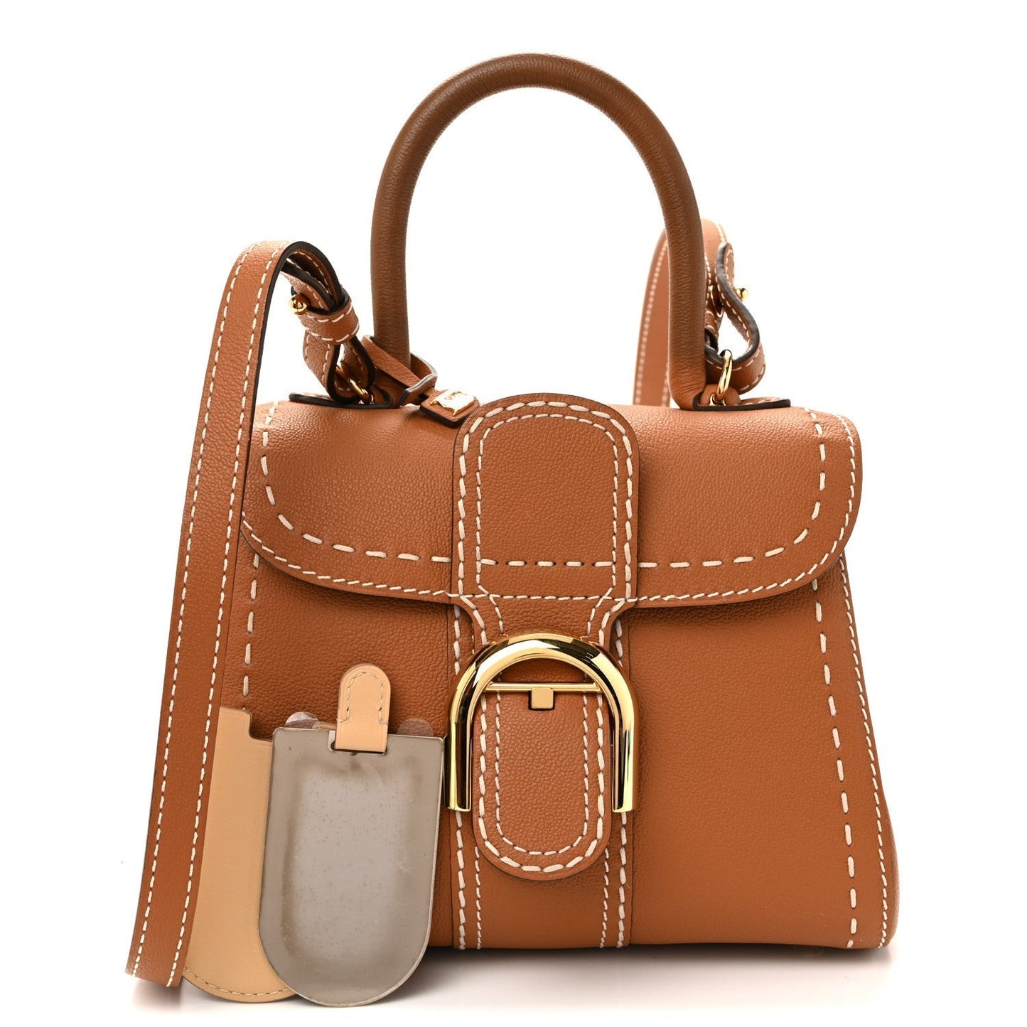 Grained Rodeo Calfskin Surpique Mini Brillant Satchel Vegetal Ivory
