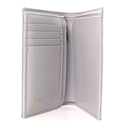 Caviar Quilted CC Passport Holder Grey
