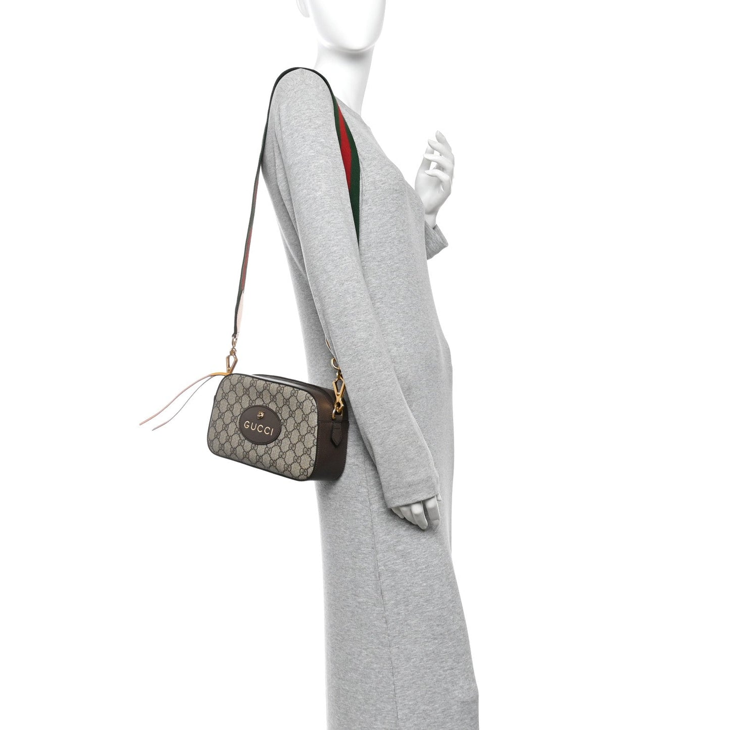 GG Supreme Monogram Web Neo Vintage Shoulder Bag Beige New Acero Crop