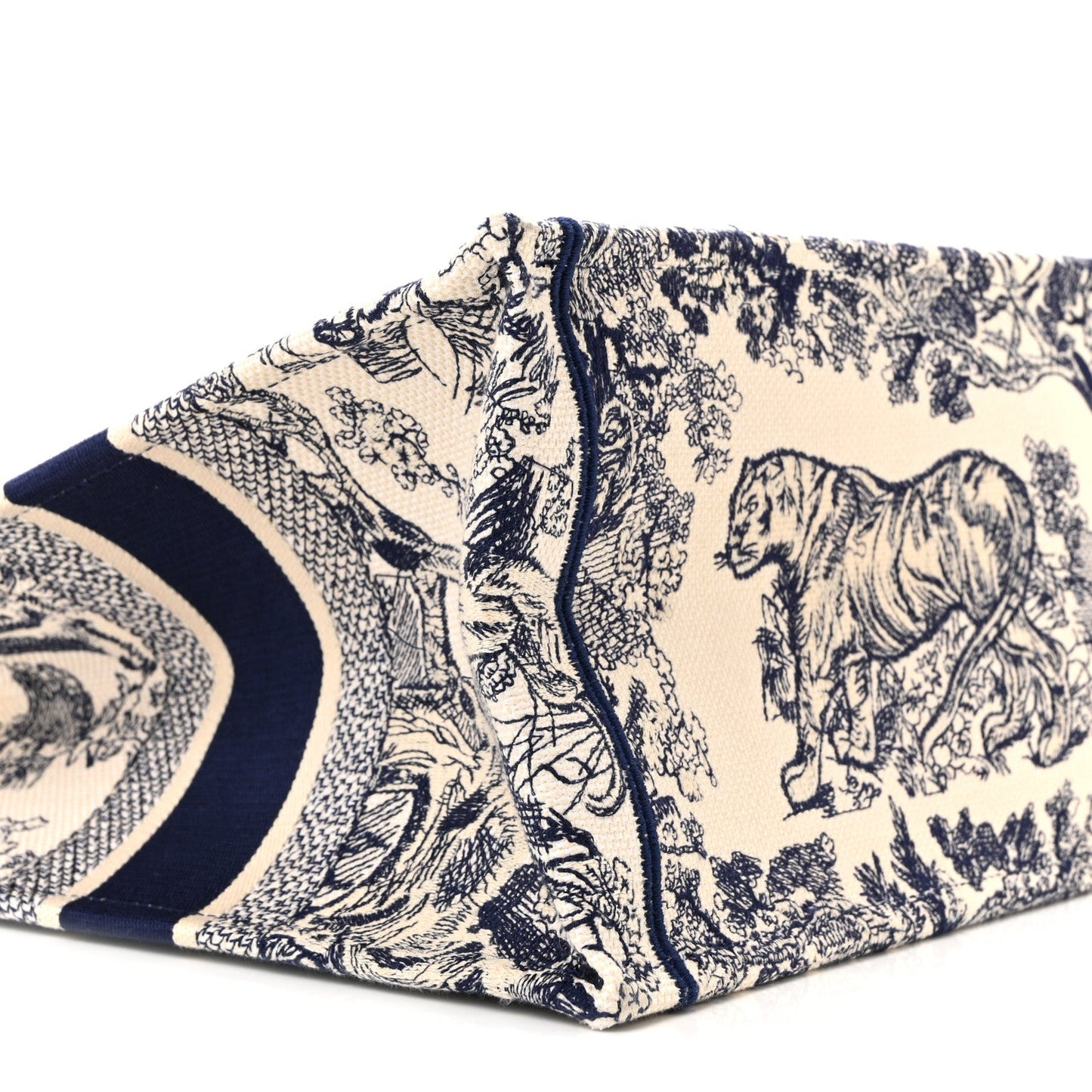 Canvas Embroidered Medium Dioriviera Toile De Jouy Book Tote Blue