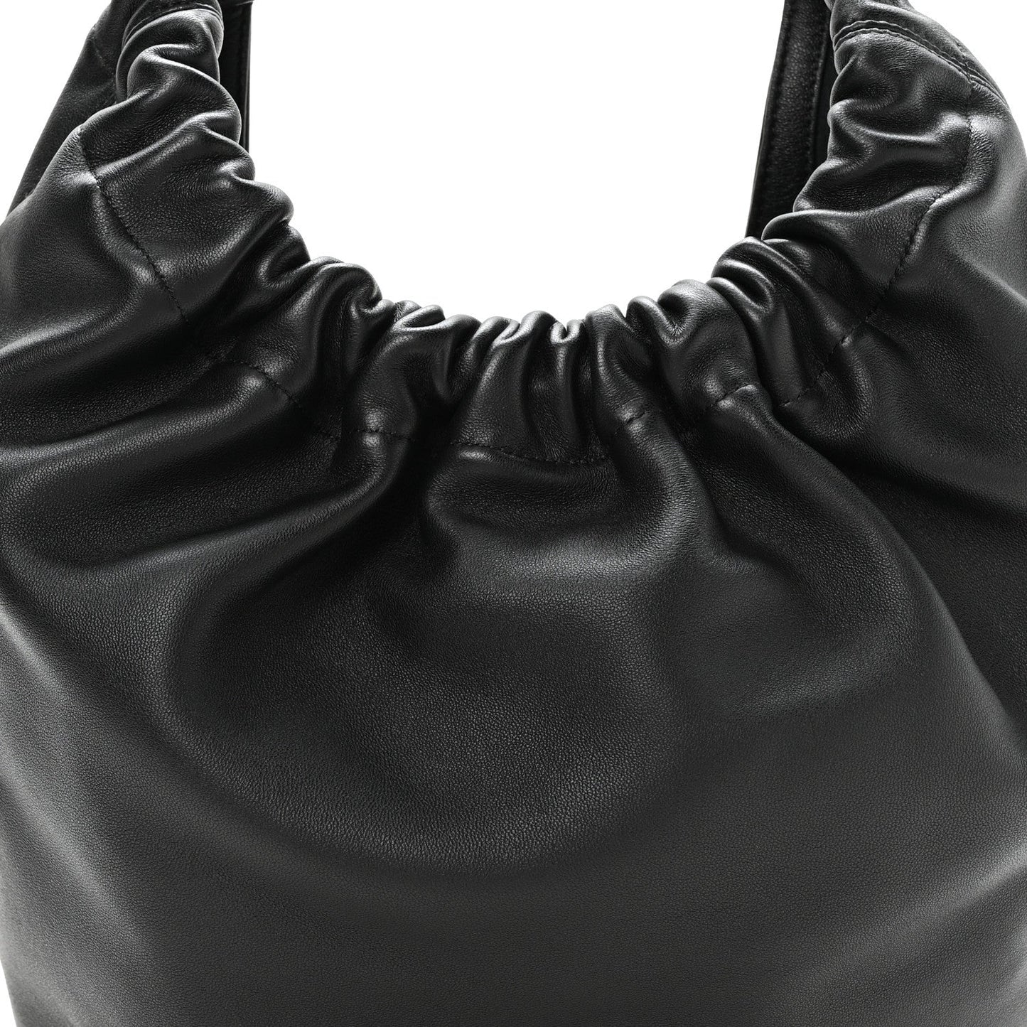 Buttery Nappa Lambskin Mini Squeeze Bag Black