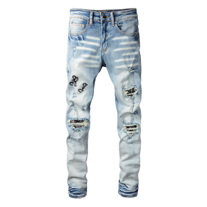Jeans blu usurati Amr