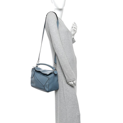 Calfskin Medium Puzzle Bag Stone Blue