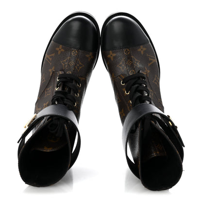 Calfskin Monogram Wonderland Flat Ranger Boots 41 Black