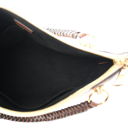 Monogram Braided V Tote MM Creme