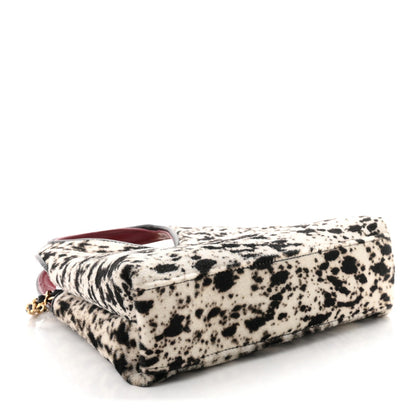 Pony Hair Printed Chic Lady Small Shopping Tote White Black