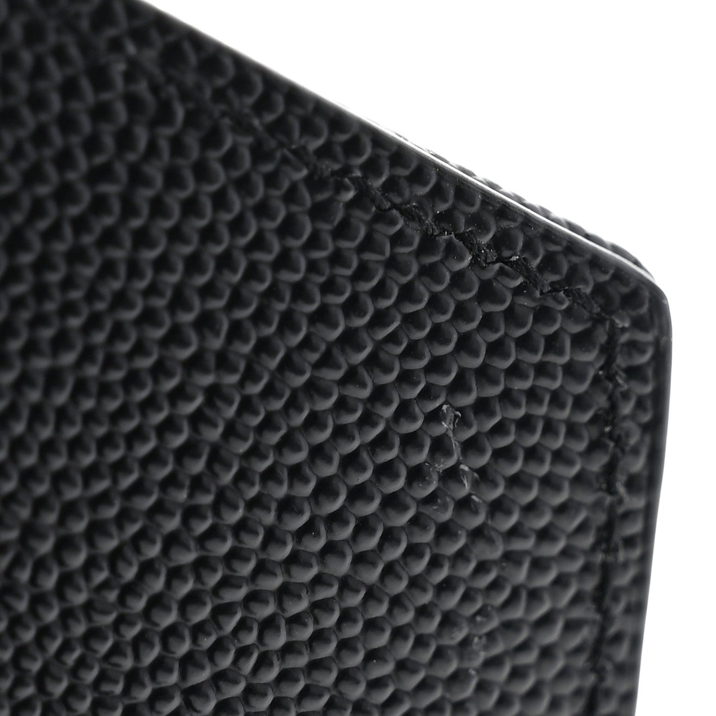 Grain De Poudre Matelasse Chevron Monogram Compact Tri Fold Wallet Black