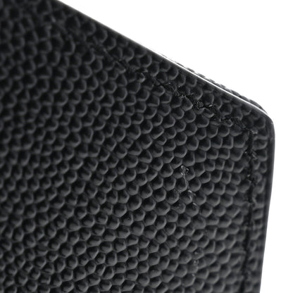 Grain De Poudre Matelasse Chevron Monogram Compact Tri Fold Wallet Black