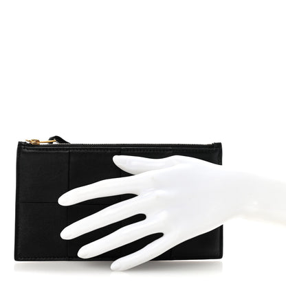 Lambskin Maxi Intrecciato Bill Pouch Black