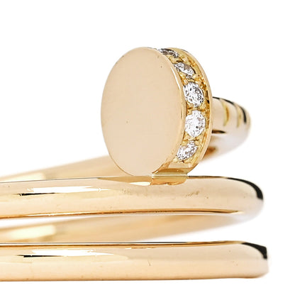 18K Yellow Gold Diamond Double Juste Un Clou Ring 51 5.75