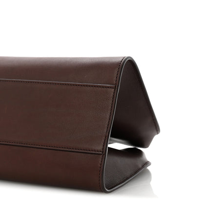 Polished Saddle Calfskin Peggy Clutch Burgundy