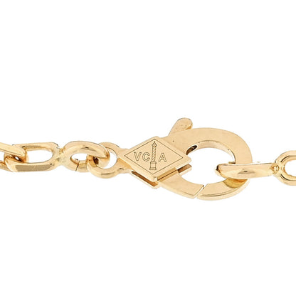 18K Yellow Gold Diamond 5 Motifs Guilloche Vintage Alhambra Bracelet