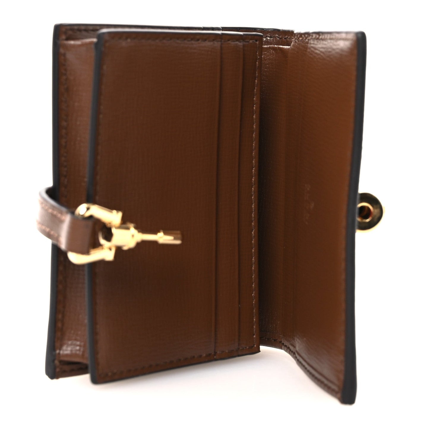 GG Supreme Monogram Textured Calfskin Web Jackie 1961 Card Case Beige Ebony Brown Sugar