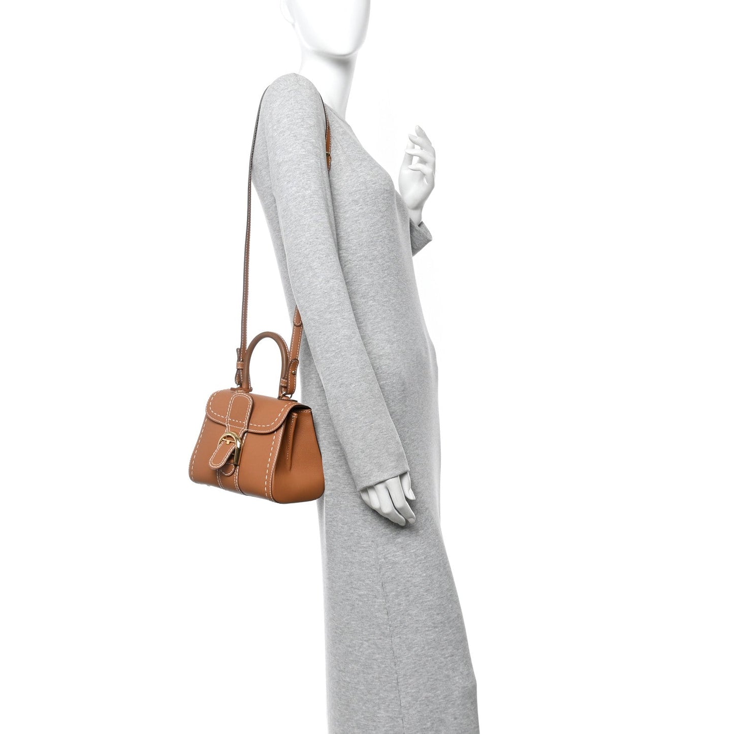 Grained Rodeo Calfskin Surpique Mini Brillant Satchel Vegetal Ivory