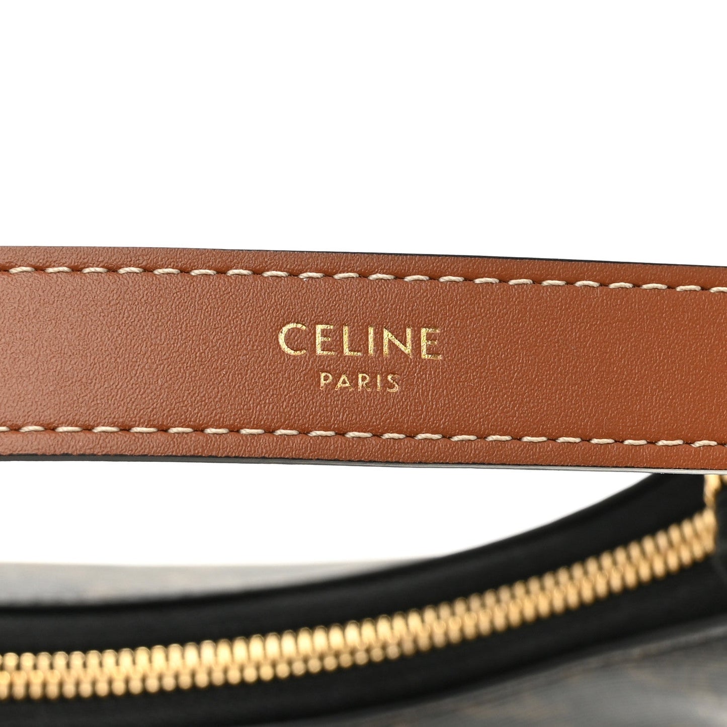 Triomphe Canvas Calfskin Ava Shoulder Bag Tan