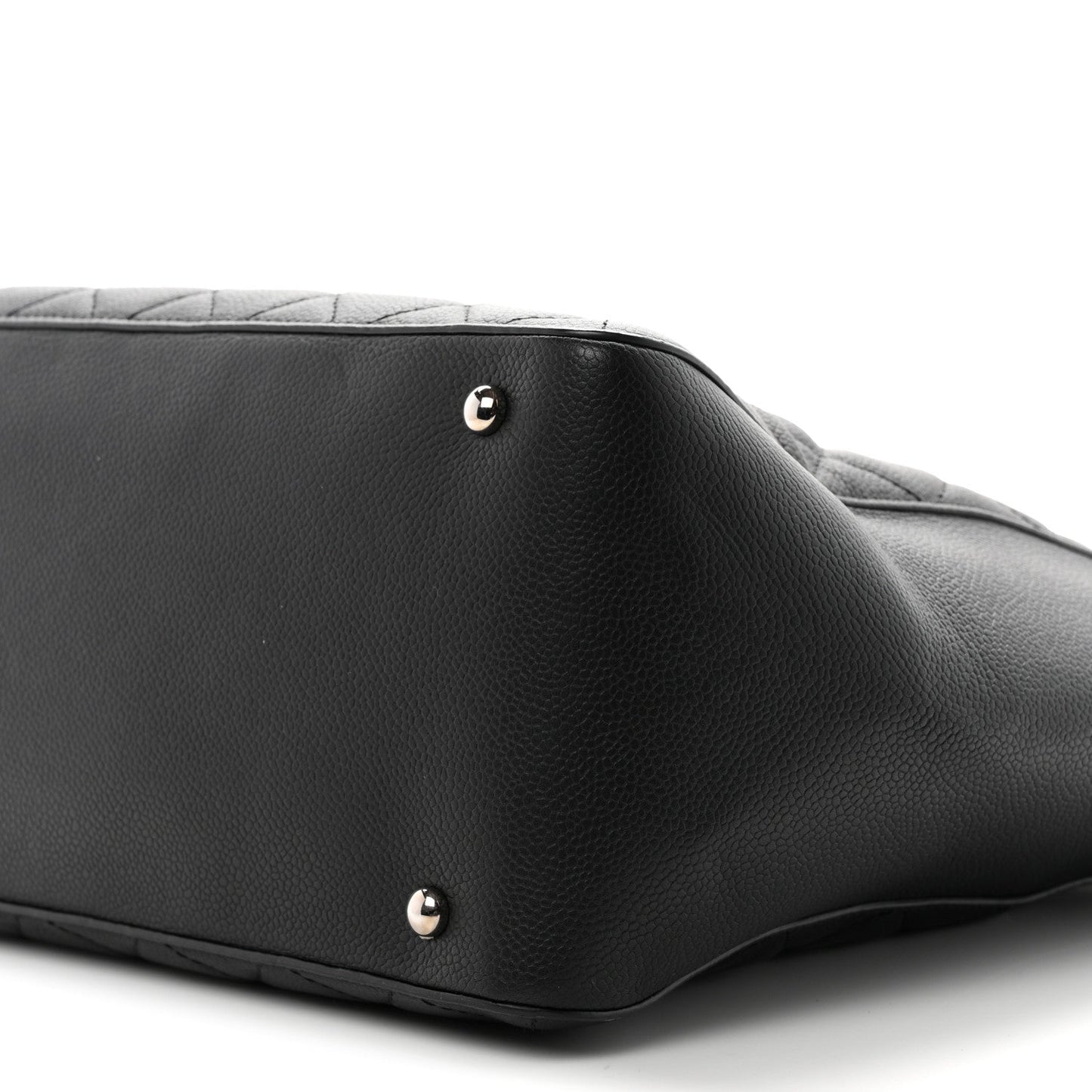 Caviar Quilted Large CC Box Shopping Tote Black