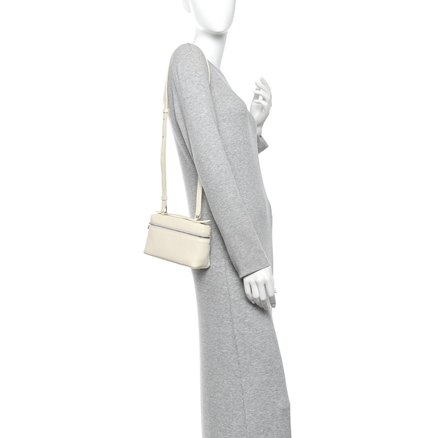 Grained Calfskin L19 Extra Pocket Pouch Whisper White