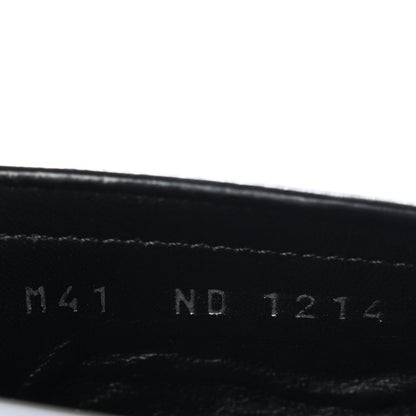 Glazed Calfskin Chess Flat Loafer 41 Black