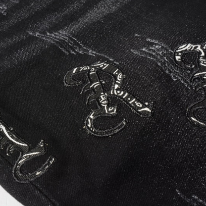 Jeans mimetici Amr Black Bandana