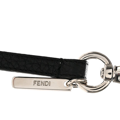 Grained Calfskin Dice Bag Charm Coin Case White Black