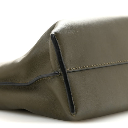 Calfskin Mini Flamenco Knot Clutch Dark Khaki Green
